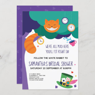 All Mad Alice in Wonderland Bridal Shower Invitation
