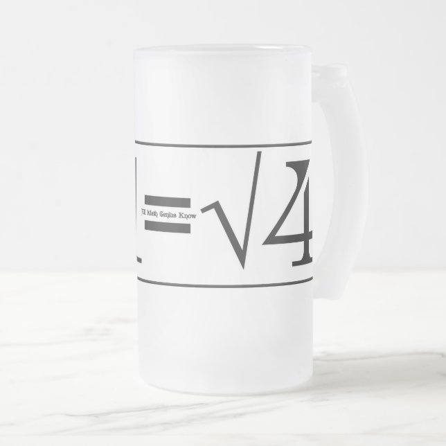 All Math Genius Know Frosted Glass Beer Mug (Front Right)