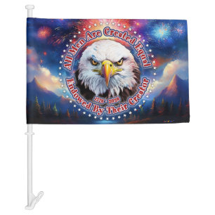 All Men Are Created Equal Brown Eagle Fireworks M Car Flag