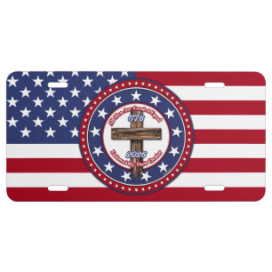 All Men Are Created Equal Endowed Rugged Cross License Plate