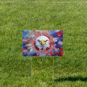All Men Are Created Equal Red Eagle and Fireworks Sign