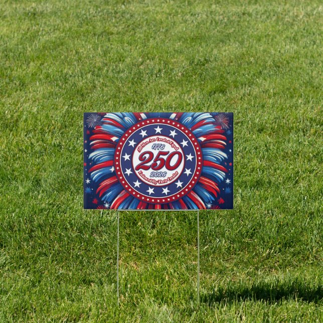 All Men Are Created Equal Red White Blue Graphic F Sign (Insitu)