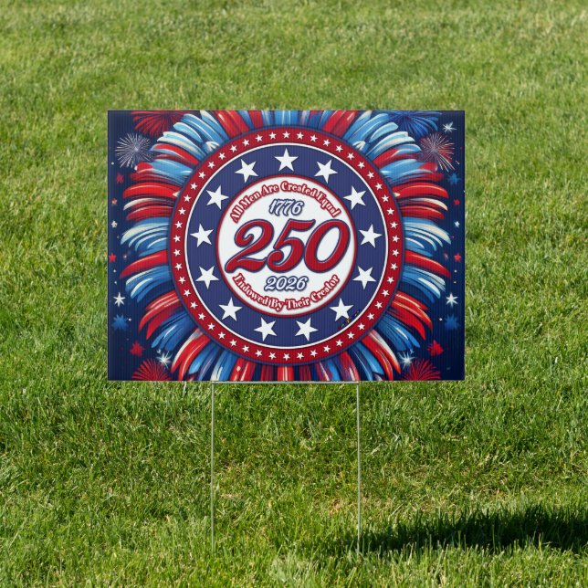 All Men Are Created Equal Red White Blue Graphic F Sign (Insitu)
