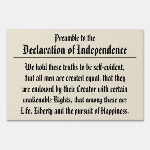 All men are created equal sign