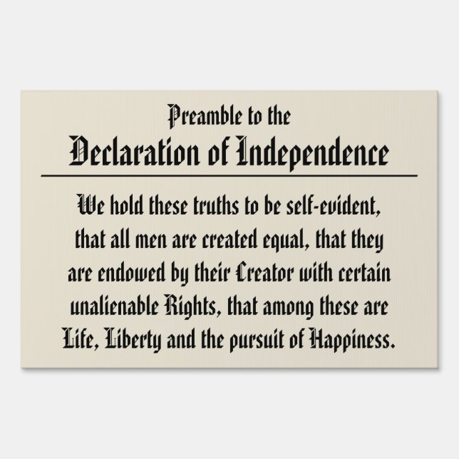 All men are created equal sign (Front)