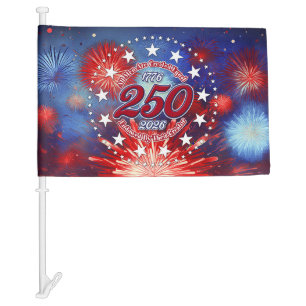  All Men Are Created Graphic Fireworks Burst Car Flag
