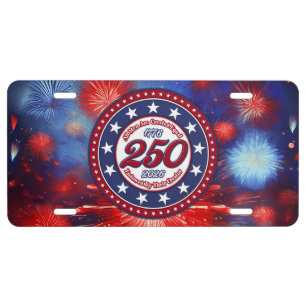  All Men Are Created Graphic Fireworks Burst RWB License Plate