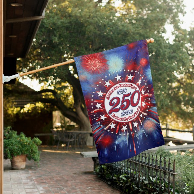  All Men Are Created Graphic Fireworks Burst White House Flag (In SItu)