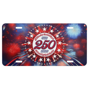  All Men Are Created Graphic Fireworks Burst White License Plate