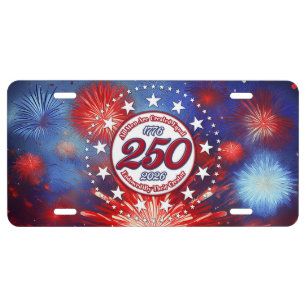  All Men Are Created Graphic Fireworks Burst White License Plate