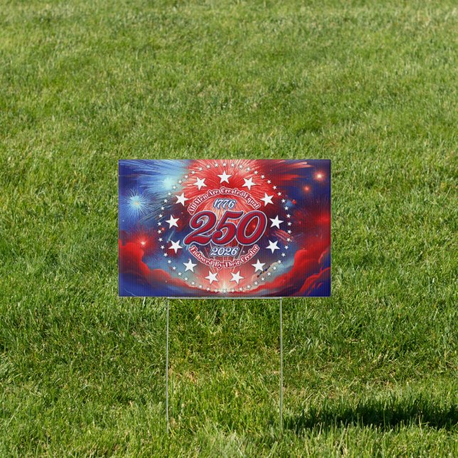 All Men Are Created Graphics Fireworks Clouds Sign (Insitu)