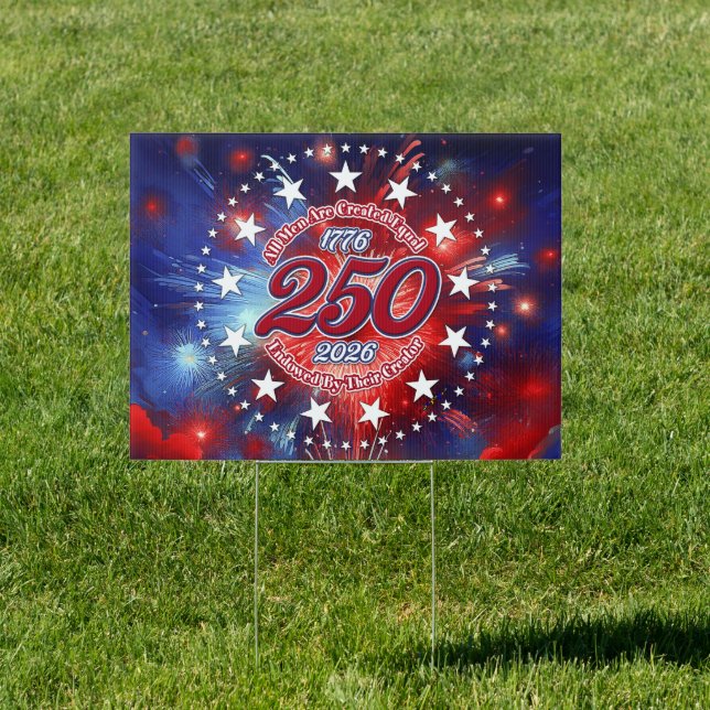 All Men Are Created Graphics Fireworks Clouds Sign (Insitu)