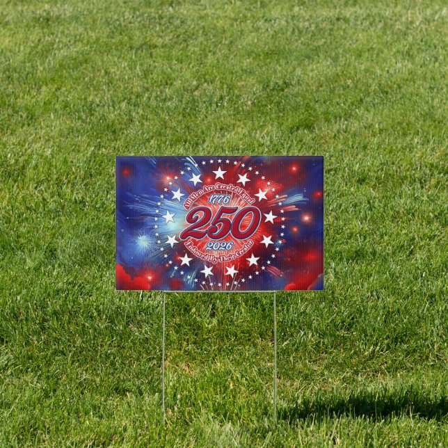 All Men Are Created Graphics Fireworks Clouds Sign (Insitu)