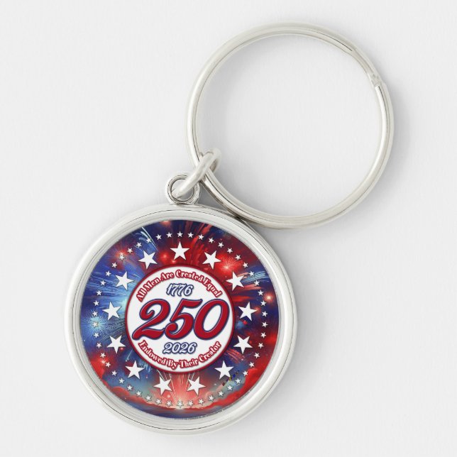 All Men Are Created Graphics Fireworks Clouds Wh Keychain (Front)