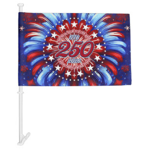 All Men Are Graphic Fireworks Red White Blue White Car Flag