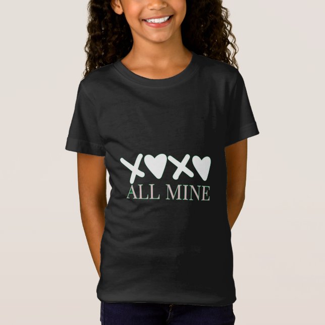 ALL MINE XOXO Valentine Shirt - Minimal Love Desig (Front)