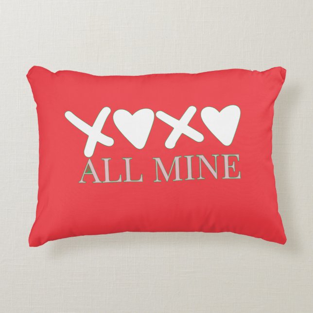 ALL MINE XOXO Valentine Shirt - Minimal Love Desig Accent Pillow (Front)