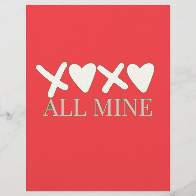 ALL MINE XOXO Valentine Shirt - Minimal Love Desig Letterhead (Front)