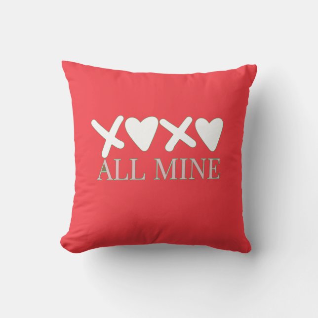 ALL MINE XOXO Valentine Shirt - Minimal Love Desig Throw Pillow (Front)
