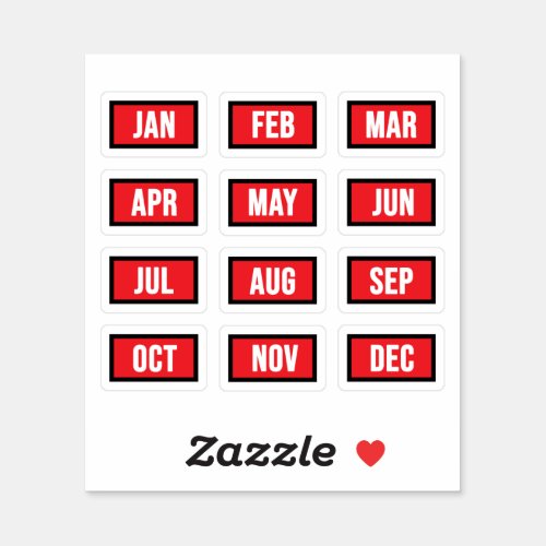 All months _ Months of the year Sticker