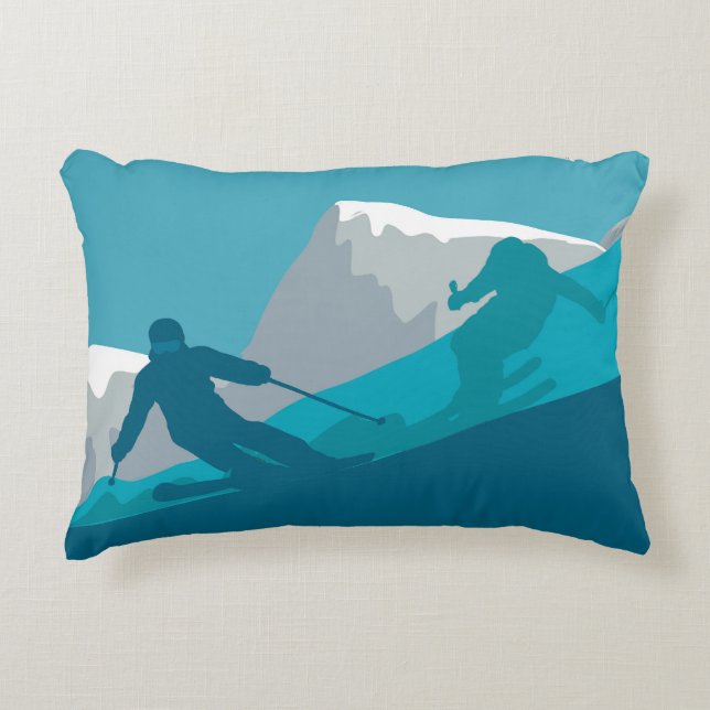 All Mountain Skiing  Accent Pillow (Front)