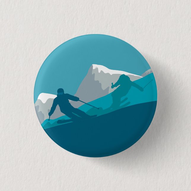 All Mountain Skiing   Button (Front)