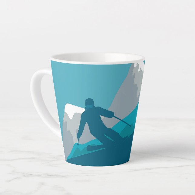All Mountain Skiing   Latte Mug (Left Angle)