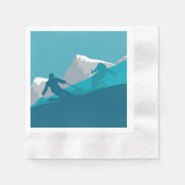 All Mountain Skiing Napkins