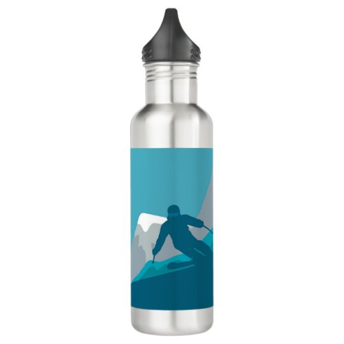All Mountain Skiing   Stainless Steel Water Bottle
