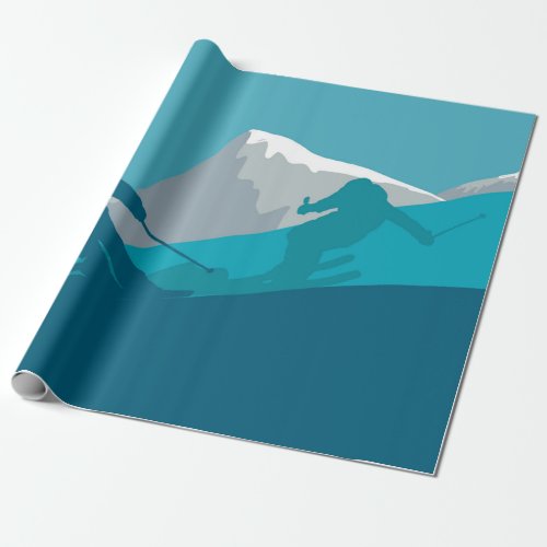 All Mountain Skiing Wrapping Paper