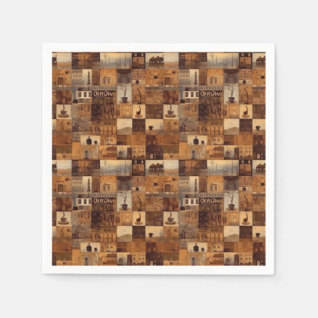 All My Coffee Patchwork Quilt Pattern No4 Napkins (Front)