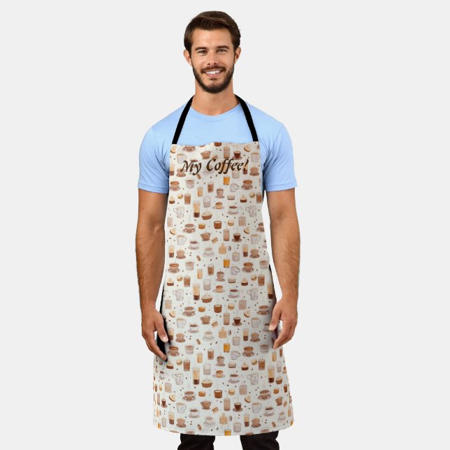 All My Coffee Patchwork Quilt Pattern No5 Apron (Worn)