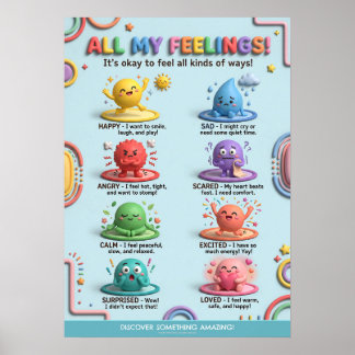 All My Feelings Emotions Poster for Kids
