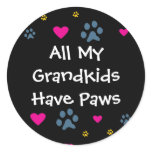 All My Grandkids-Grandchildren Have Paws Classic Round Sticker