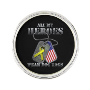 All My Heroes Wear Dog Tags Pin