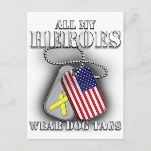 All My Heroes Wear Dog Tags Postcard