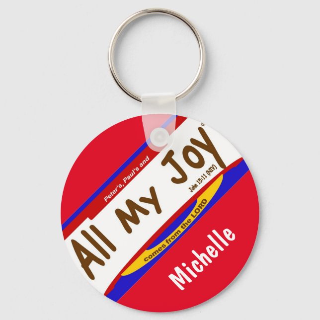 All My Joy Christian  Keychain (2.25") (Front)