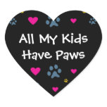 All My Kids-Children Have Paws Heart Sticker