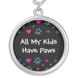 All My Kids-Children Have Paws Silver Plated Necklace