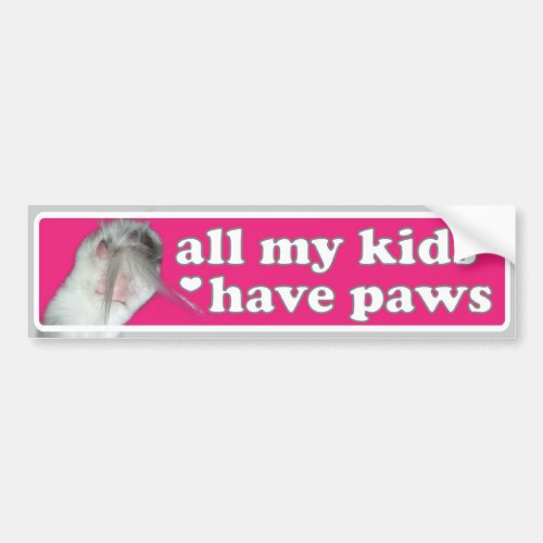 All my kids have paws Bumper Sticker