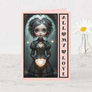 All My Love cute customizable valentines card
