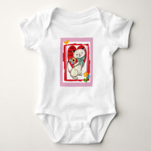 "All My Love" Retro Cat Valentine Infant Creeper