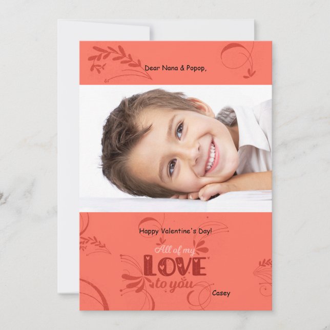 All My Love To You Valentine's Day Photo Card (Front)