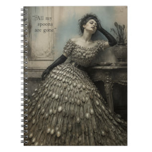 All My Spoons Are Gone Funny Fantasy Vintage Art Notebook