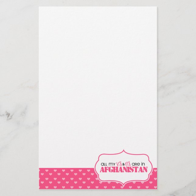 All my X's and O's are in Afghanistan Stationery (Front)