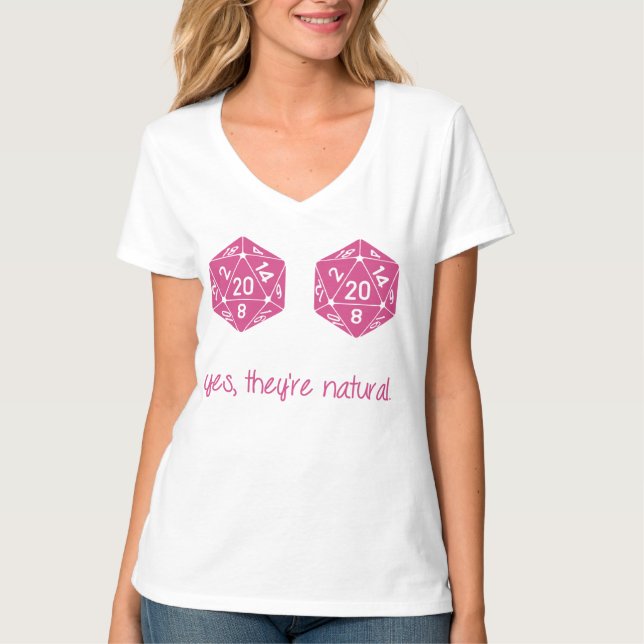 All Natural 20 Breasts Dice T-Shirt (Front)