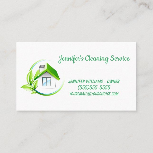 All Natural Cleaning Service  Business Card (Front)