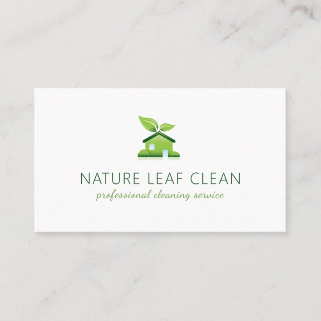 All Natural House Cleaning Service Business Card (Front)