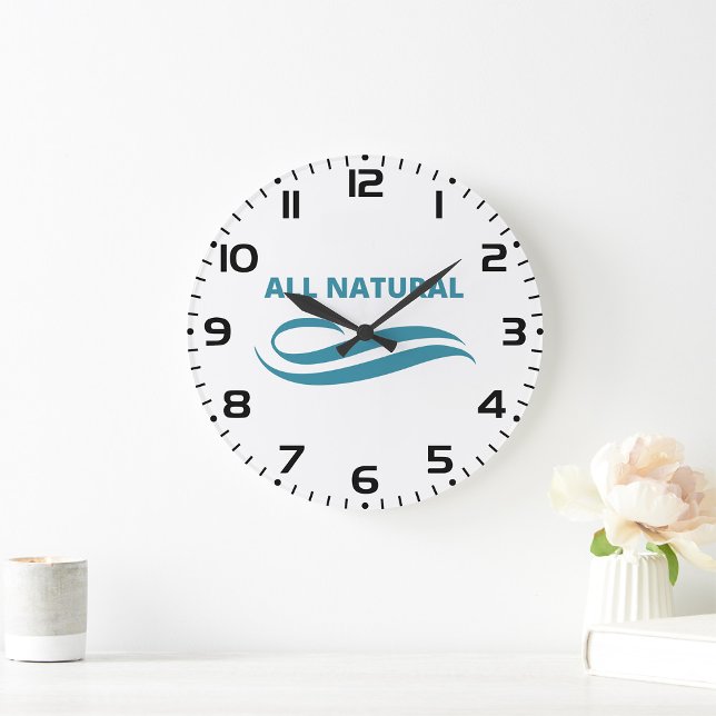 All Natural Minimalist Eco-Friendly Design in Teal Large Clock (Creator Uploaded)