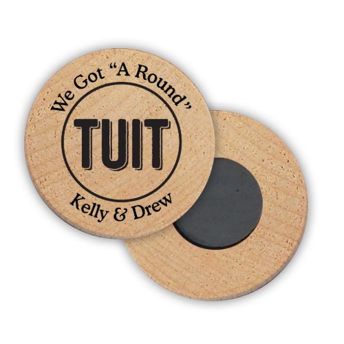All_Natural Round TUIT Wooden Magnets